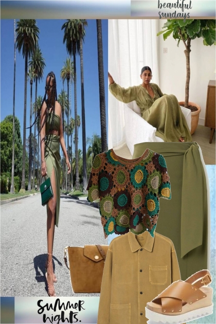olive green summer- Fashion set