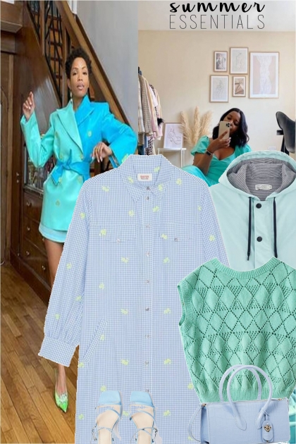 blue and mint- Fashion set