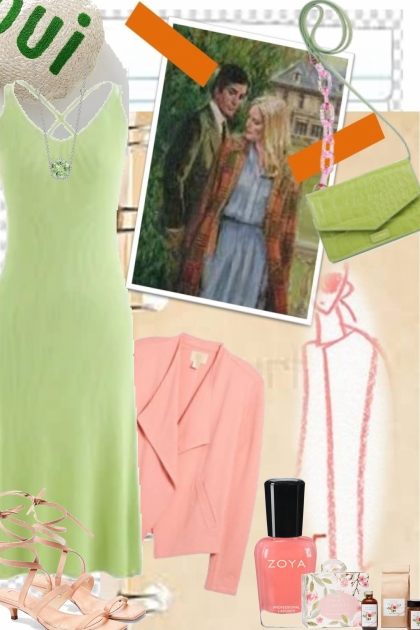 peachy green- combinação de moda
