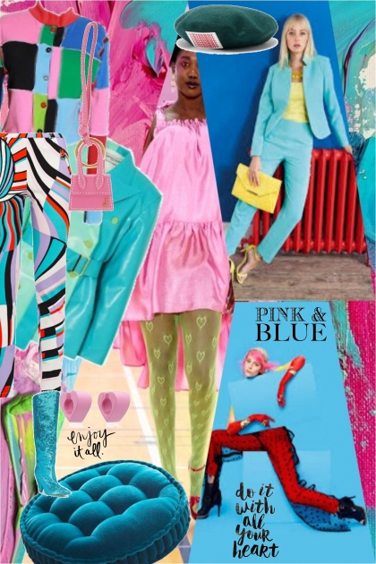 pink and blue 3- Combinaciónde moda