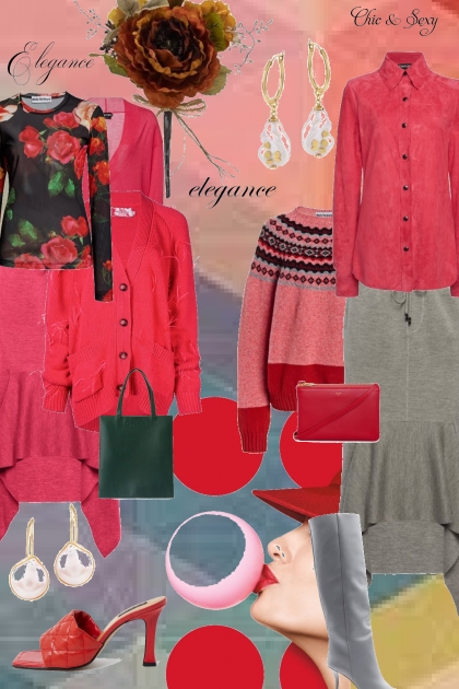 red and grey- Fashion set