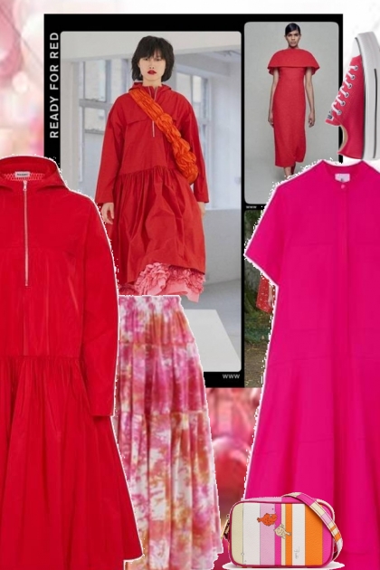 red and pink- Combinazione di moda