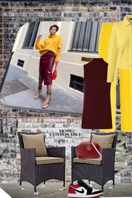 yellow and maroon
