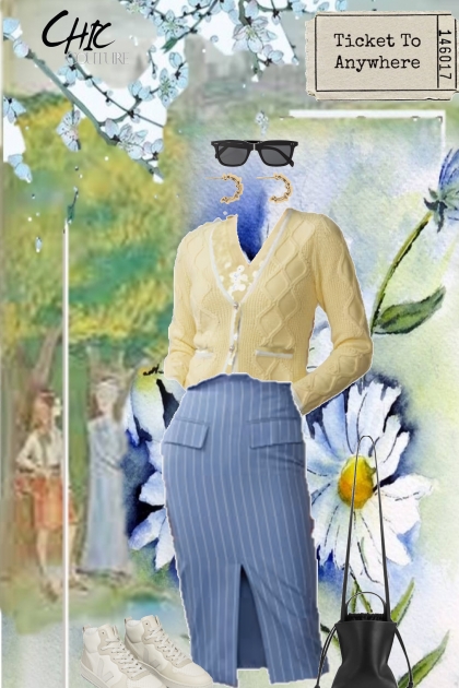 blue and yellow layers- Combinazione di moda