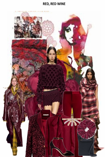 LFW Trend Red Wine- Modekombination