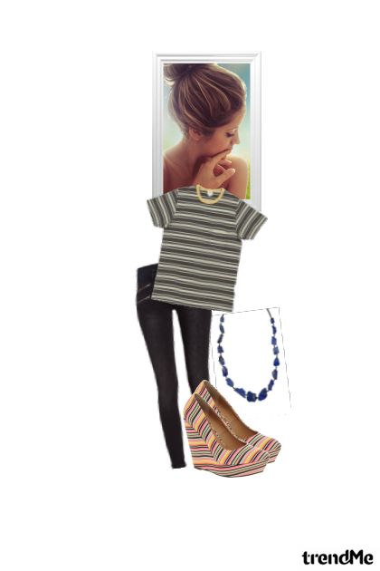 stripy girl- combinação de moda