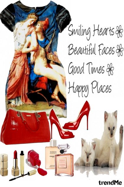 smiling hearts/beautiful faces/good times/happy places- Fashion set