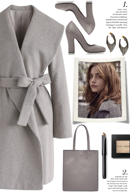 Grey Wrap Coat!- Fashion set