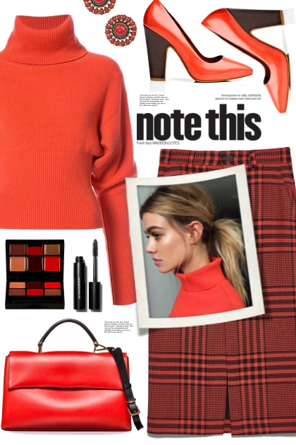 Plaid Pencil Skirt!- Modekombination
