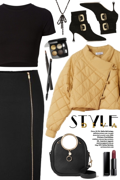 Yellow Quilted Jacket!- Fashion set