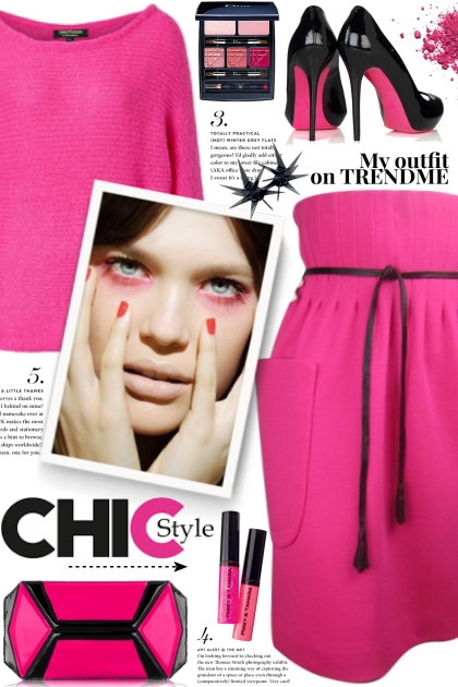 Pink High Waist Skirt!- Fashion set