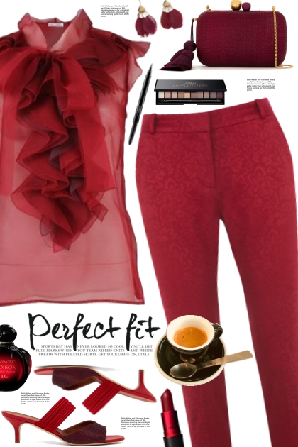 Red Ruffle Front Top!- Fashion set