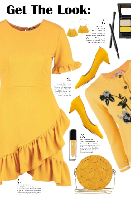 Marigold Ruffle Dress!- combinação de moda