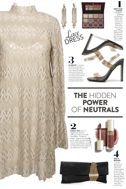Taupe Lace Dress!- Modekombination