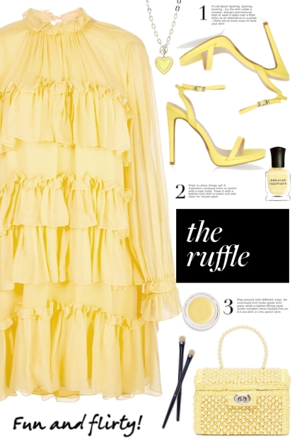Yellow Tiered Ruffle Dress!