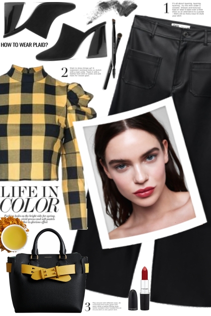 Black & Yellow Check Top!- Fashion set