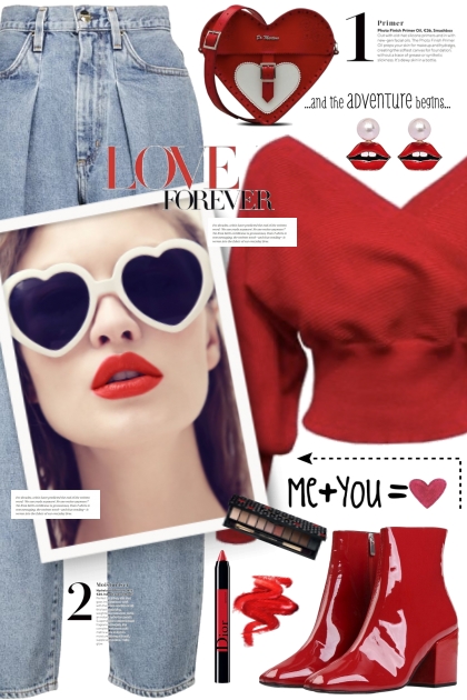 Red Heart Bag!- combinação de moda