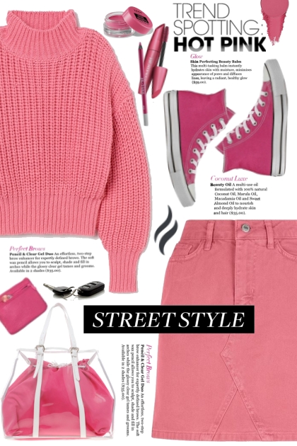 Pink Denim Skirt!- Fashion set