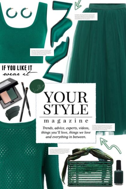Green Tulle Skirt!- Modna kombinacija