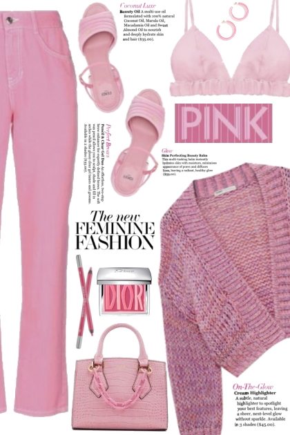 Pink Chunky Knit Sweater!- コーディネート