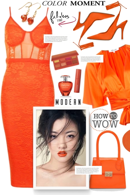Boohoo Orange Lace Dress!- Fashion set