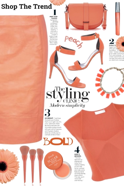 Peach TopShop Skirt!- combinação de moda
