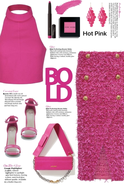 Hot Pink Double Button Skirt!- Combinazione di moda