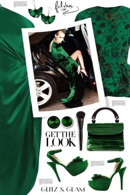 Green Satin Dress!- Modna kombinacija