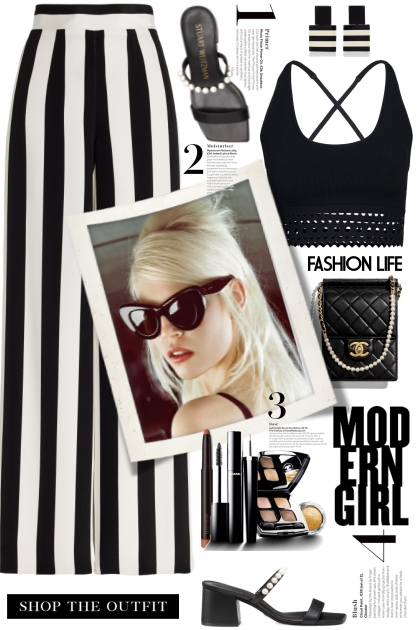 Modern Girl In Black & White!- Fashion set