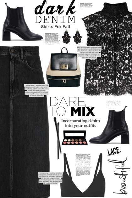 Black Denim Skirt!- Fashion set