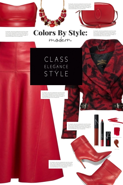 Red Leather Maxi Skirt!- Fashion set