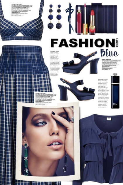 Blue White Plaid Set!- Модное сочетание