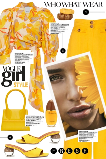 Sunshine Yellow Print Top!- Модное сочетание