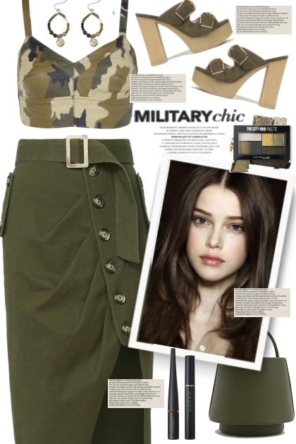 Military Button Skirt!- combinação de moda