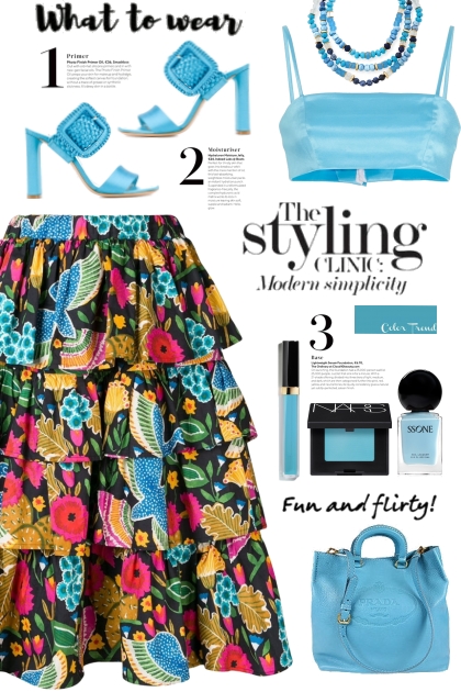 Fun And Flirty Print Skirt!- Modna kombinacija
