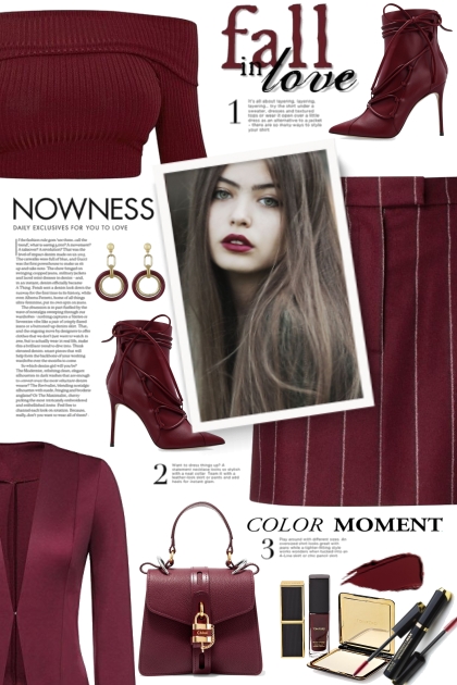 Fall In Love With Burgundy!- Modekombination