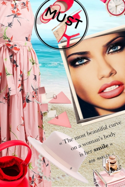 Pink summer dress- Combinaciónde moda