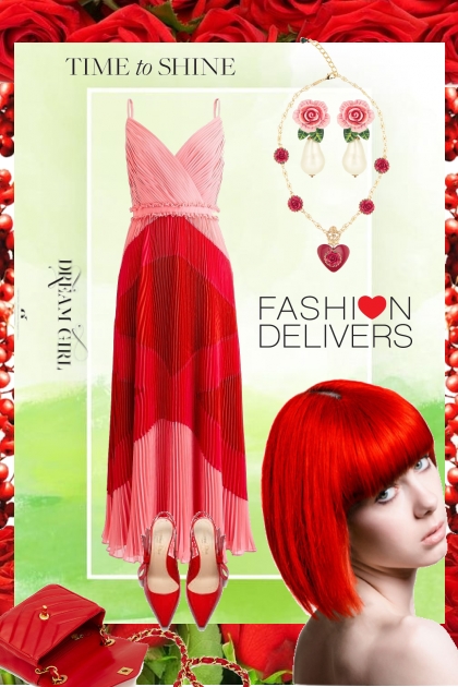 Red/pink- combinação de moda