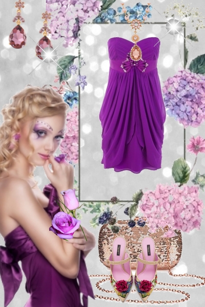Purple dress- Modna kombinacija
