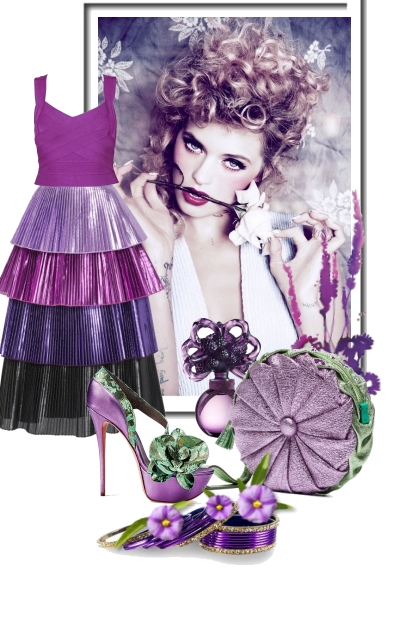 Purple lady- Combinazione di moda