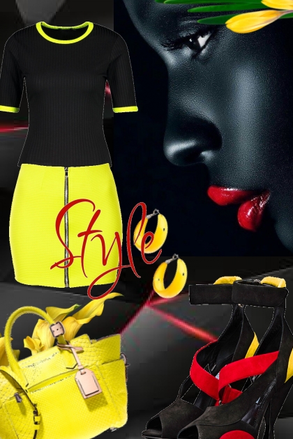 Yellow and black- Combinaciónde moda