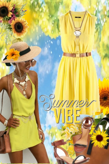 Sommerkjole i gult- Fashion set