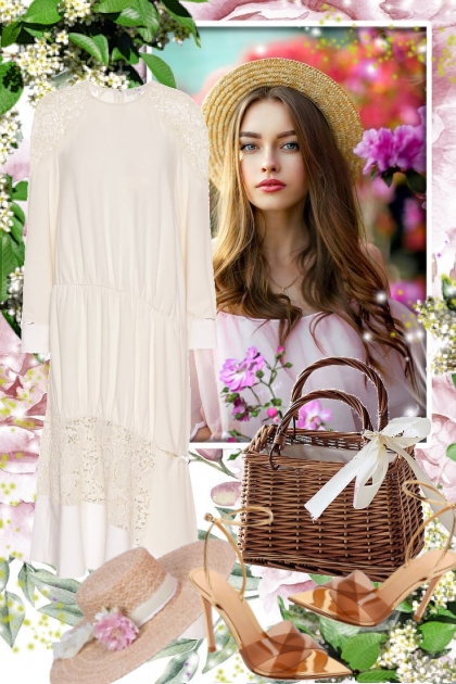 Romantisk hvit kjole- Модное сочетание