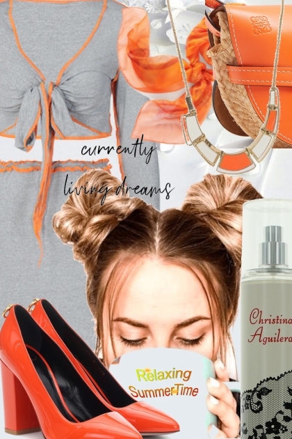 Orange-grå- Fashion set