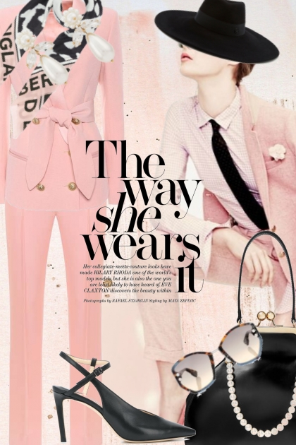 Pink and black 5-8- combinação de moda