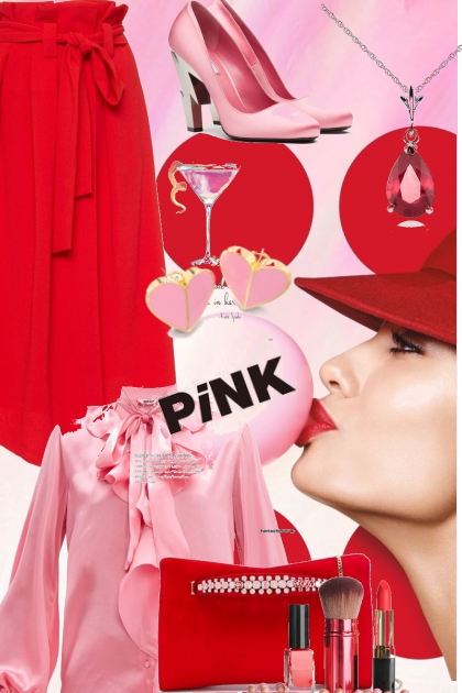 Rød-rosa- Fashion set