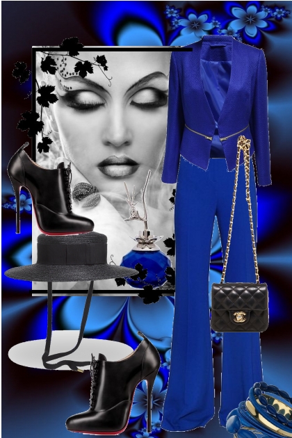 Blue-black 8- combinação de moda