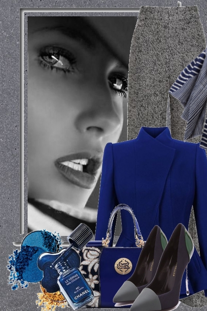 Grey/blue- combinação de moda