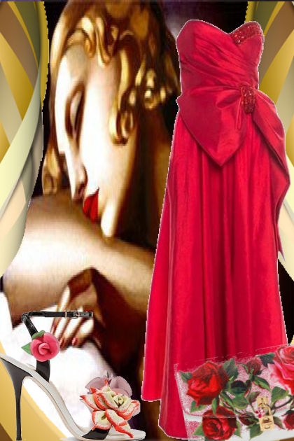 Red gown- Combinazione di moda