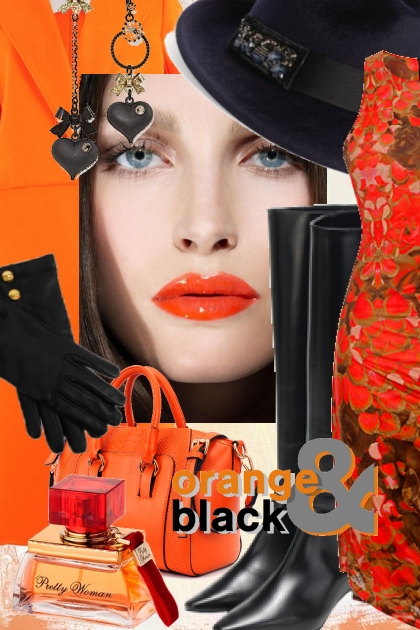 Black-orange- Modekombination